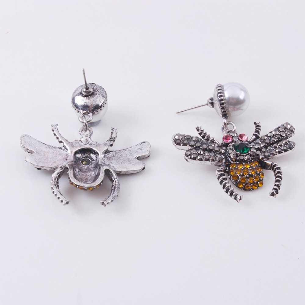 Bee Rhinestone Earrings - Picture 3 of 4